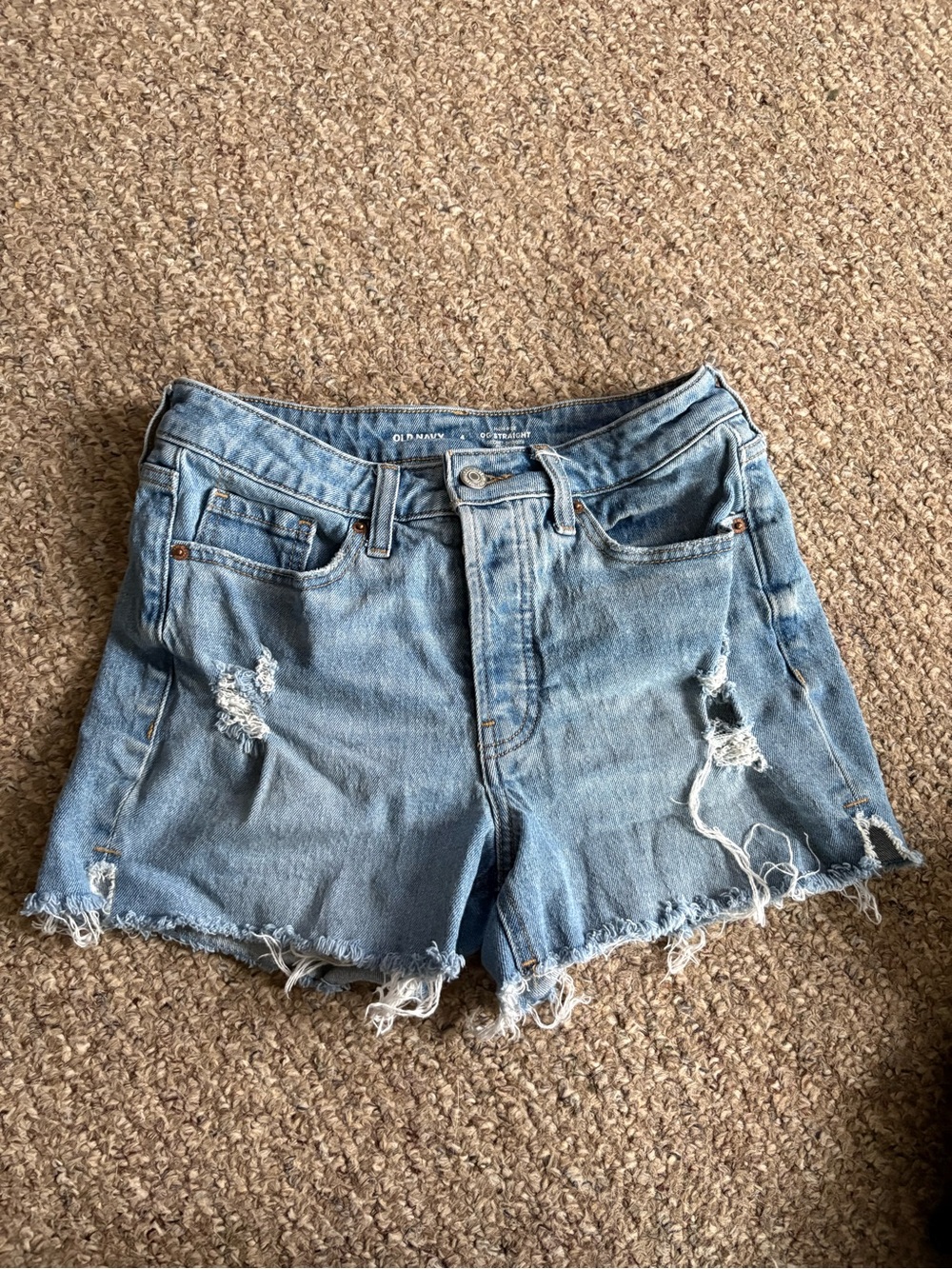 Old Navy Light Blue Distressed Denim Jean Shorts